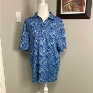 Bermuda Sands Wick Away Technology Blue Golf Polo Medium Performance Stretch UPF